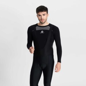 Rogelli BASIC DE LUXE - męskie spodnie rowerowe z szelkami i wkładką czarne - obrazek 5