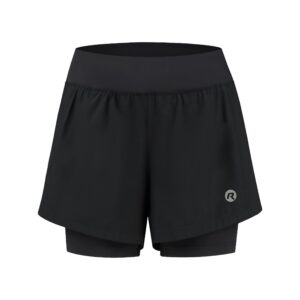 Rogelli ESSENTIAL - damskie spodenki do biegania 2w1 czarne - obrazek 1