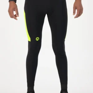 Rogelli TYRO - męskie lekko ocieplane spodnie rowerowe z szelkami czarno-żółte - obrazek 3