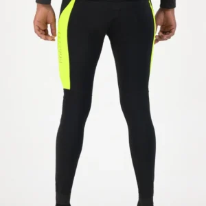 Rogelli TYRO - męskie lekko ocieplane spodnie rowerowe z szelkami czarno-żółte - obrazek 4