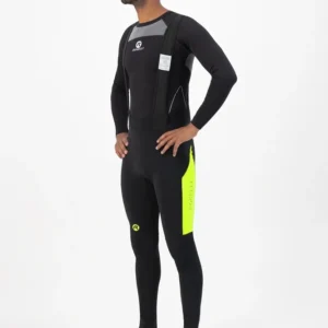 Rogelli TYRO - męskie lekko ocieplane spodnie rowerowe z szelkami czarno-żółte - obrazek 5