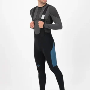 Rogelli TYRO - męskie lekko ocieplane spodnie rowerowe z szelkami czarno-granatowe - obrazek 5