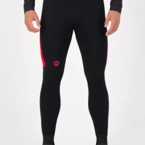 Rogelli TYRO - męskie lekko ocieplane spodnie rowerowe z szelkami czarno-czerwone - obrazek 3