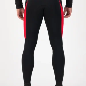 Rogelli TYRO - męskie lekko ocieplane spodnie rowerowe z szelkami czarno-czerwone - obrazek 4