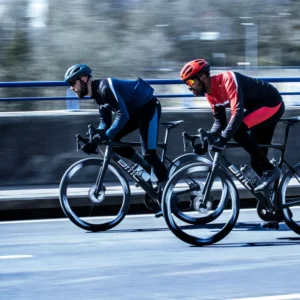 Rogelli TYRO - męskie lekko ocieplane spodnie rowerowe z szelkami czarno-czerwone - obrazek 8