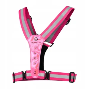 Rogelli - kamizelka odblaskowa LED różowa - obrazek 1