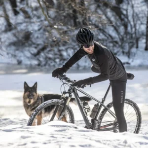 Rogelli ESSENTIAL - męskie ocieplane spodnie rowerowe z szelkami czarne - obrazek 15