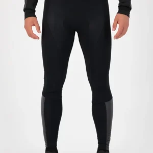 Rogelli ESSENTIAL HI VIS - męskie ocieplane spodnie rowerowe z szelkami czarne - obrazek 3