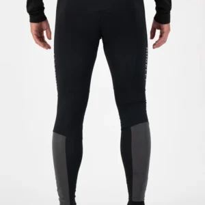 Rogelli ESSENTIAL HI VIS - męskie ocieplane spodnie rowerowe z szelkami czarne - obrazek 4
