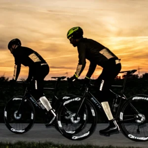 Rogelli ESSENTIAL HI VIS - męskie ocieplane spodnie rowerowe z szelkami czarne - obrazek 7