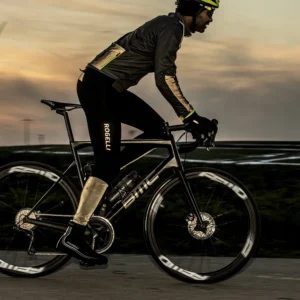 Rogelli ESSENTIAL HI VIS - męskie ocieplane spodnie rowerowe z szelkami czarne - obrazek 8