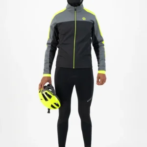 Rogelli FREEZE - męska zimowa kurtka rowerowa czarno-żółta - obrazek 3