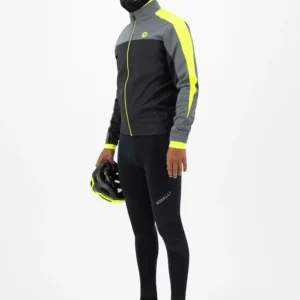 Rogelli FREEZE - męska zimowa kurtka rowerowa czarno-żółta - obrazek 4