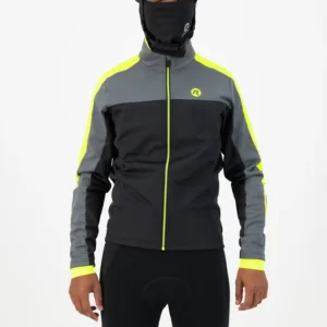 Rogelli FREEZE - męska zimowa kurtka rowerowa czarno-żółta - obrazek 6