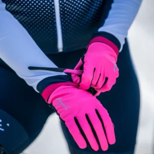 Rogelli LAVAL - damskie cienkie rękawiczki rowerowe różowe - obrazek 3