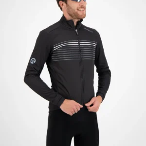 Rogelli KALON - męska ultralekka kurtka rowerowa softshell czarna - obrazek 6