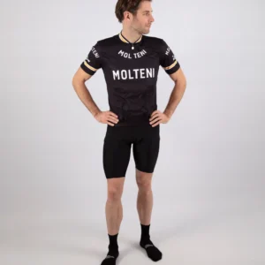 Rogelli WAGTMANS MOLTENI - męska koszulka rowerowa czarna - obrazek 3