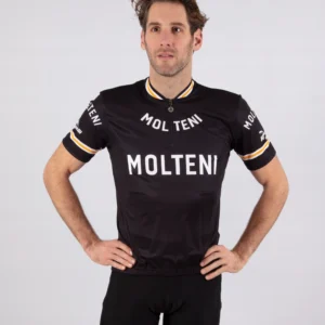 Rogelli WAGTMANS MOLTENI - męska koszulka rowerowa czarna - obrazek 5