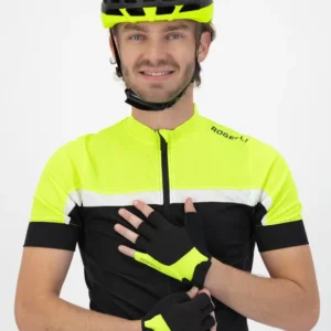 Rogelli ESSENTIAL - męskie rękawiczki rowerowe czarno-zółte - obrazek 3