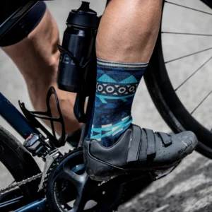 Rogelli AZTEC - skarpety rowerowe z lycry czarno-zielone - obrazek 4