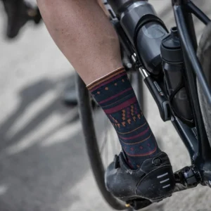 Rogelli AZTEC - skarpety rowerowe z lycry czarno-bordowe - obrazek 4