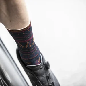 Rogelli AZTEC - skarpety rowerowe z lycry czarno-bordowe - obrazek 5