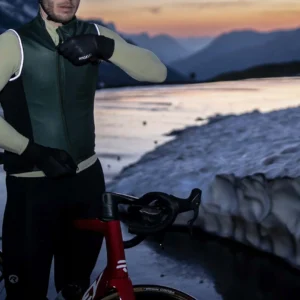 Rogelli ESSENTIAL - męska kamizelka rowerowa softshell zielona - obrazek 7