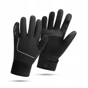 Rogelli ESSENTIAL - damskie zimowe rękawice rowerowe czarne - obrazek 1