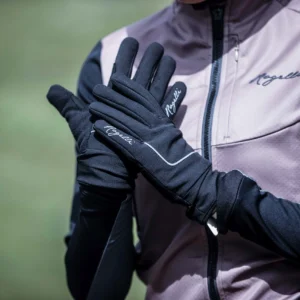 Rogelli ESSENTIAL - damskie zimowe rękawice rowerowe czarne - obrazek 3