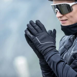 Rogelli ESSENTIAL - damskie zimowe rękawice rowerowe czarne - obrazek 4