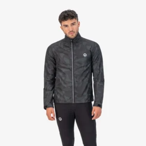 Rogelli CAMO - męska wiatroodporna kurtka do biegania czarna - obrazek 4