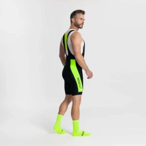 Rogelli TYRO II - męskie spodenki rowerowe z szelkami czarno-żółte - obrazek 3
