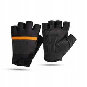 Rogelli HERO II - męskie rękawiczki rowerowe czarno-pomarańczowe - obrazek 2