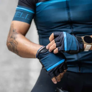 Rogelli HERO II - męskie rękawiczki rowerowe czarno-niebieskie - obrazek 3