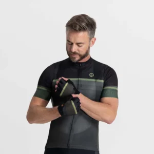 Rogelli HERO II - męskie rękawiczki rowerowe czarno-khaki - obrazek 2