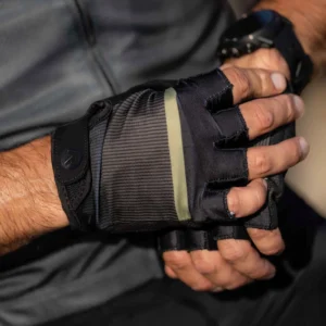 Rogelli HERO II - męskie rękawiczki rowerowe czarno-khaki - obrazek 4