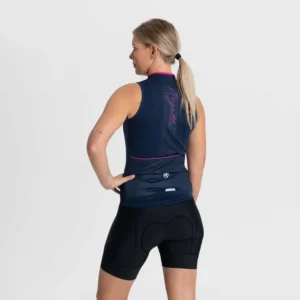Rogelli ESSENTIAL - damska koszulka/bezrękawnik rowerowy czarno-różowy - obrazek 4