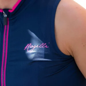 Rogelli ESSENTIAL - damska koszulka/bezrękawnik rowerowy czarno-różowy - obrazek 8