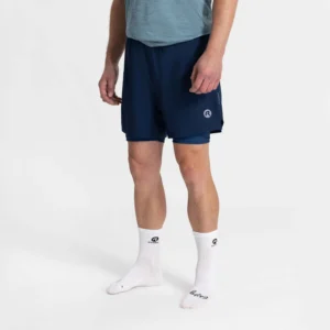 Rogelli ESSENTIAL - męskie spodenki do biegania 2w1 granatowe - obrazek 3