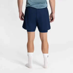 Rogelli ESSENTIAL - męskie spodenki do biegania 2w1 granatowe - obrazek 4