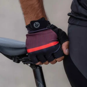 Rogelli HERO II - męskie rękawiczki rowerowe czarno-czerwone - obrazek 3