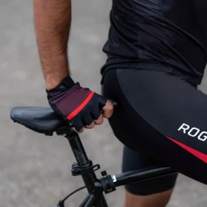 Rogelli HERO II - męskie rękawiczki rowerowe czarno-czerwone - obrazek 4