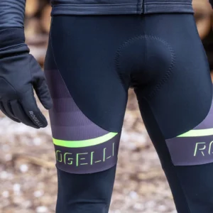 Rogelli HERO II - męskie zimowe spodnie rowerowe z szelkami czarno-żółte - obrazek 12