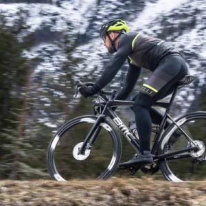 Rogelli HERO II - męskie zimowe spodnie rowerowe z szelkami czarno-żółte - obrazek 14