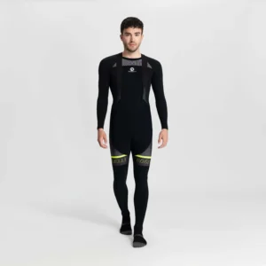 Rogelli HERO II - męskie zimowe spodnie rowerowe z szelkami czarno-żółte - obrazek 4