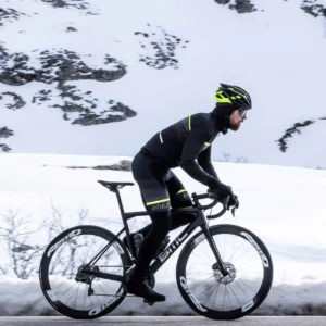 Rogelli HERO II - męskie zimowe spodnie rowerowe z szelkami czarno-żółte - obrazek 8