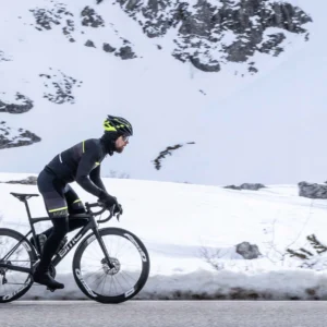 Rogelli HERO II - męskie zimowe spodnie rowerowe z szelkami czarno-żółte - obrazek 9