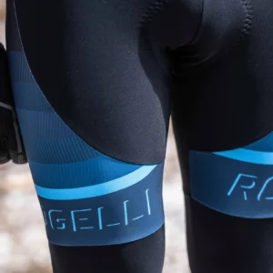 Rogelli HERO II - męskie zimowe spodnie rowerowe z szelkami czarno-niebieskie - obrazek 12