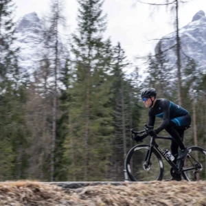 Rogelli HERO II - męskie zimowe spodnie rowerowe z szelkami czarno-niebieskie - obrazek 14