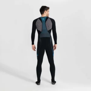 Rogelli HERO II - męskie zimowe spodnie rowerowe z szelkami czarno-niebieskie - obrazek 5